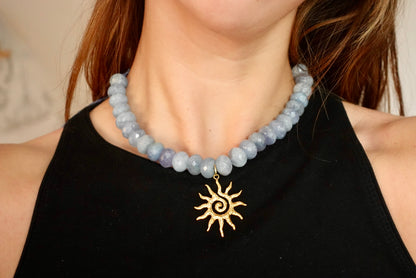Collar Joy - Ágata Blue Lace (sol)