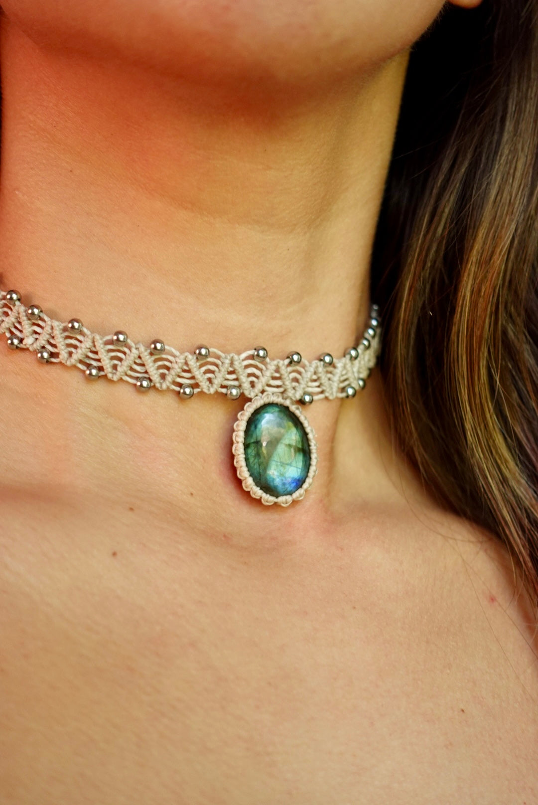 Collar Pipa Labradorita